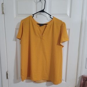 Hilary Radley Yellow V-Neck Women Top